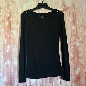 Old Navy Black Boatneck Long Sleeve T Shirt